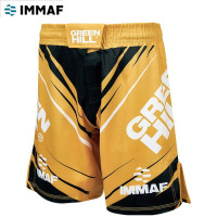 Шорты Green Hill MMA SHORT IMMAF approved MMI-4022, черно-золотой