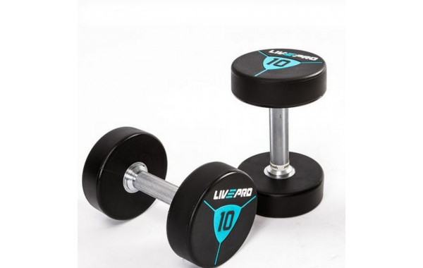 Гантели в уретане 6 кг Live Pro Premium Urethane Dumbbells LP8000-06 600_380