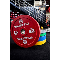 Диск 25кг YouSteel EVO Bumper Plate красный