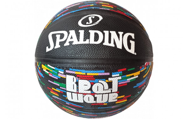 Мяч баскетбольный Spalding E43145 резина №7 (черный) 600_380