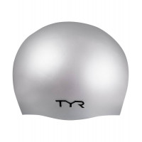 Шапочка для плавания TYR Wrinkle Free Silicone Cap, силикон, LCS\040 серебристый