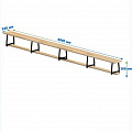 Скамейка гимнастическая 4000мм (щит.сосна) ножки метал Dinamika 120_120